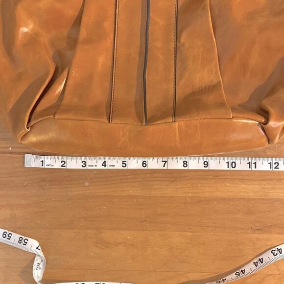 Espe Tan Vegan Leather Balloon  Bag with Shoulder Strap - Picture 12 of 13